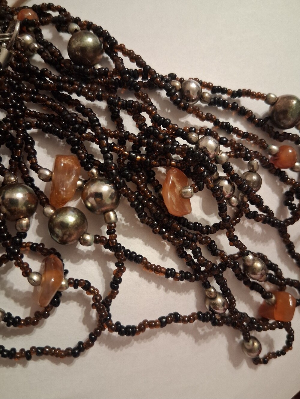 Boho Multi Strand Beaded Statement Necklace
